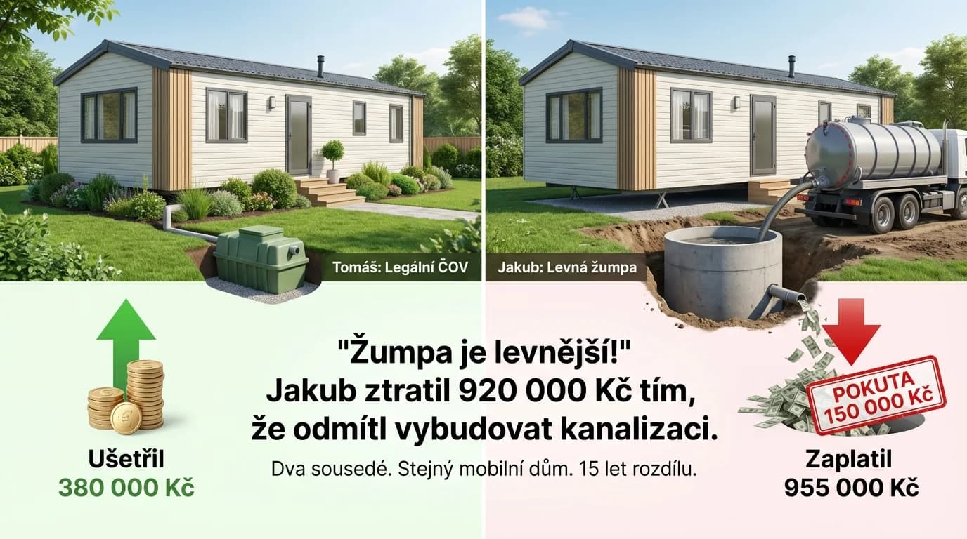 "Žumpa je levnější!" Jakub ztratil 920 000 Kč tím, že odmítl vybudovat kanalizaci.