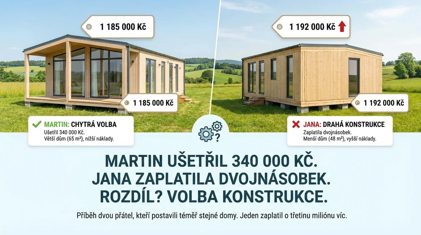 Martin ušetřil 340 000 Kč. Jana zaplatila dvojnásobek. Rozdíl? Volba konstrukce.