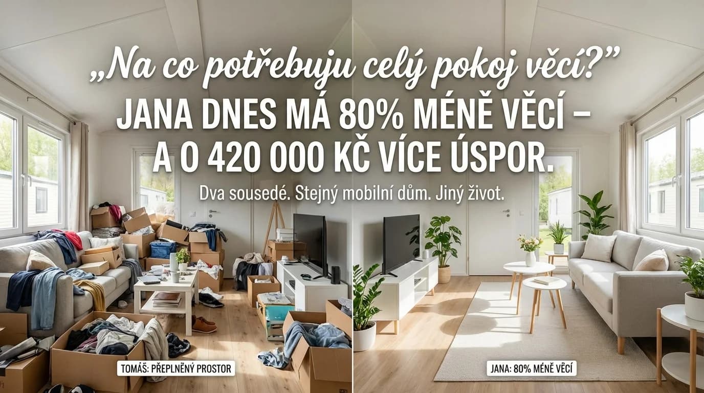 "Na co potřebuju celý pokoj věcí?" Jana dnes má 80% méně věcí – a o 420 000 Kč více úspor.