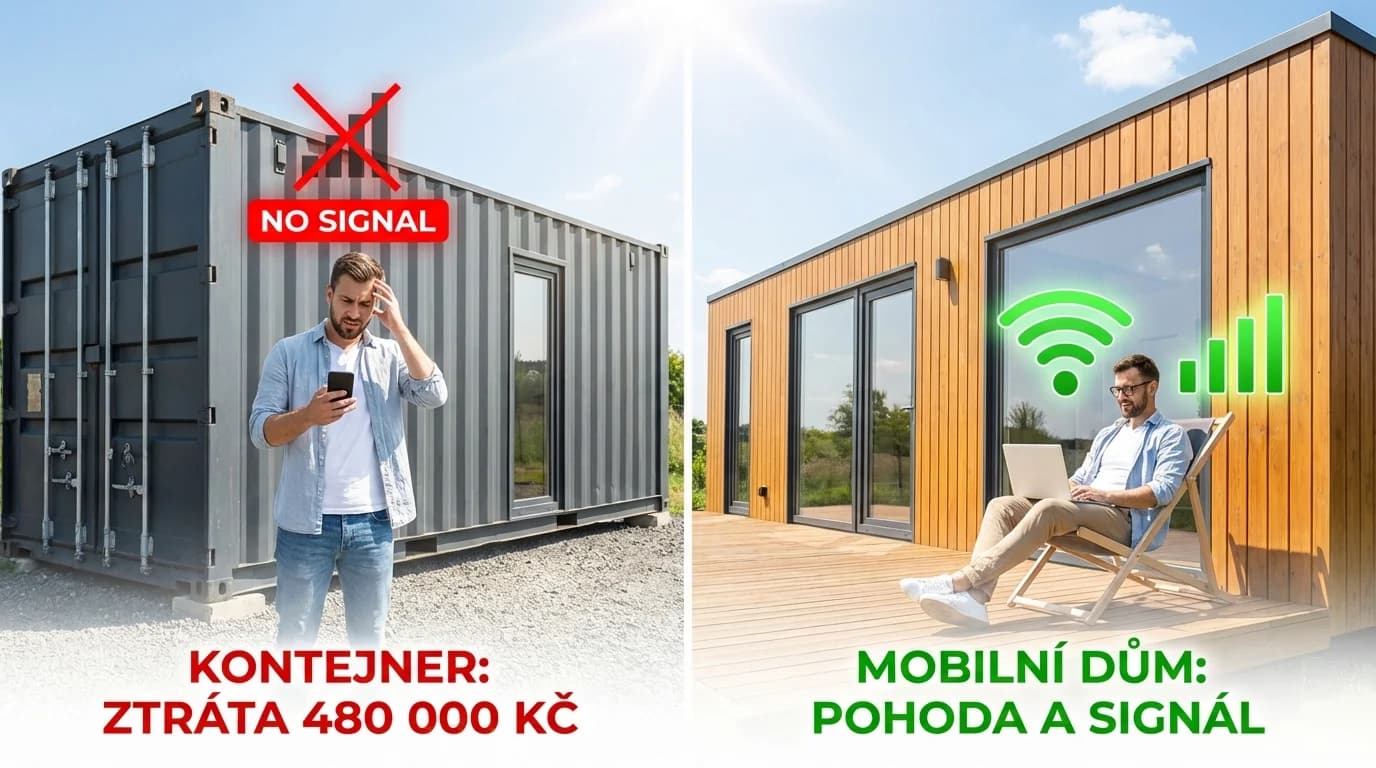 Nefunguje mi mobil!" Tomáš ztratil 480 000 Kč tím, že postavil dům z kontejnerů