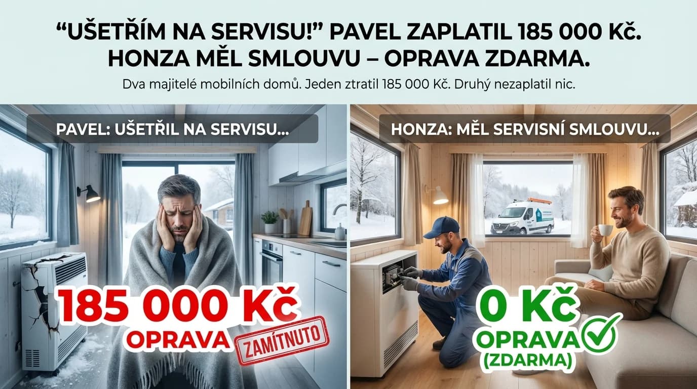 "Ušetřím na servisu!" Pavel zaplatil 185 000 Kč za opravu topení. Honza měl servisní smlouvu – oprava zdarma.