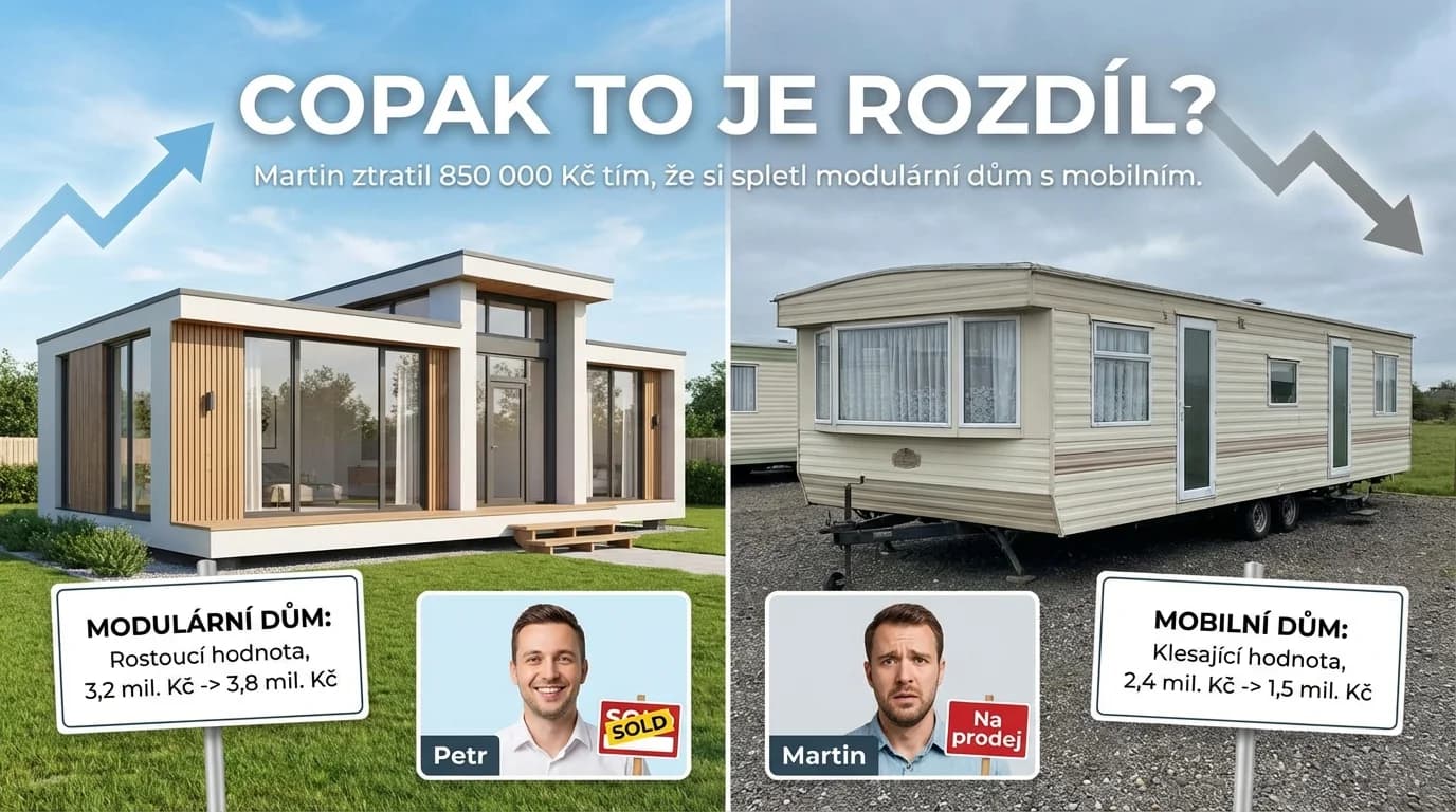 "Copak to je rozdíl?" Martin ztratil 850 000 Kč tím, že si spletl modulární dům s mobilním.