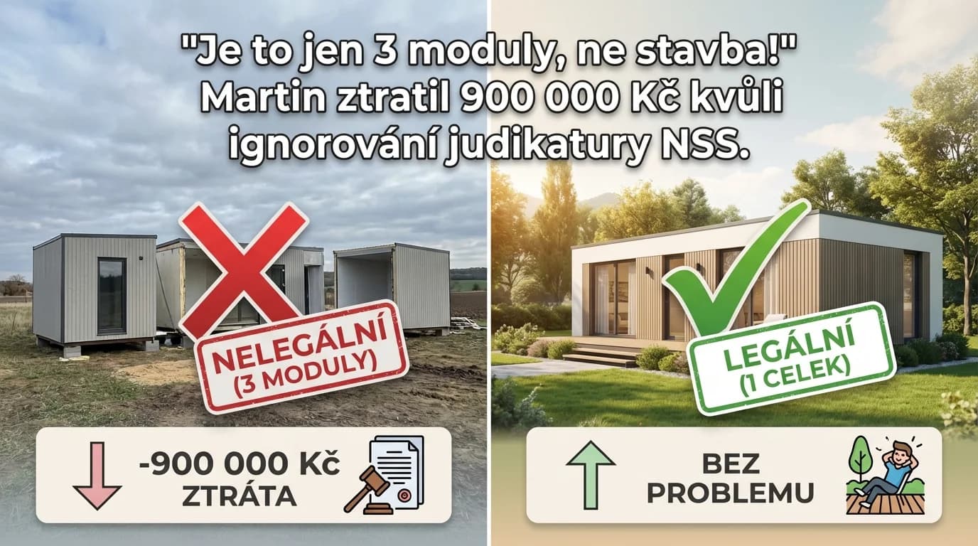 "Je to jen 3 moduly, ne stavba!" Martin ztratil 900 000 Kč kvůli ignorování judikatury NSS.