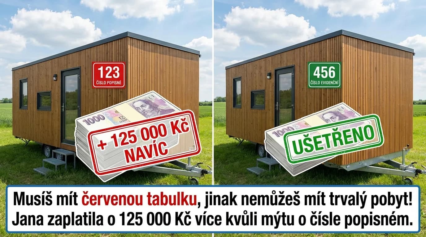 "Musíš mít červenou tabulku, jinak nemůžeš mít trvalý pobyt!" Jana zaplatila o 125 000 Kč více kvůli mýtu o čísle popisném.