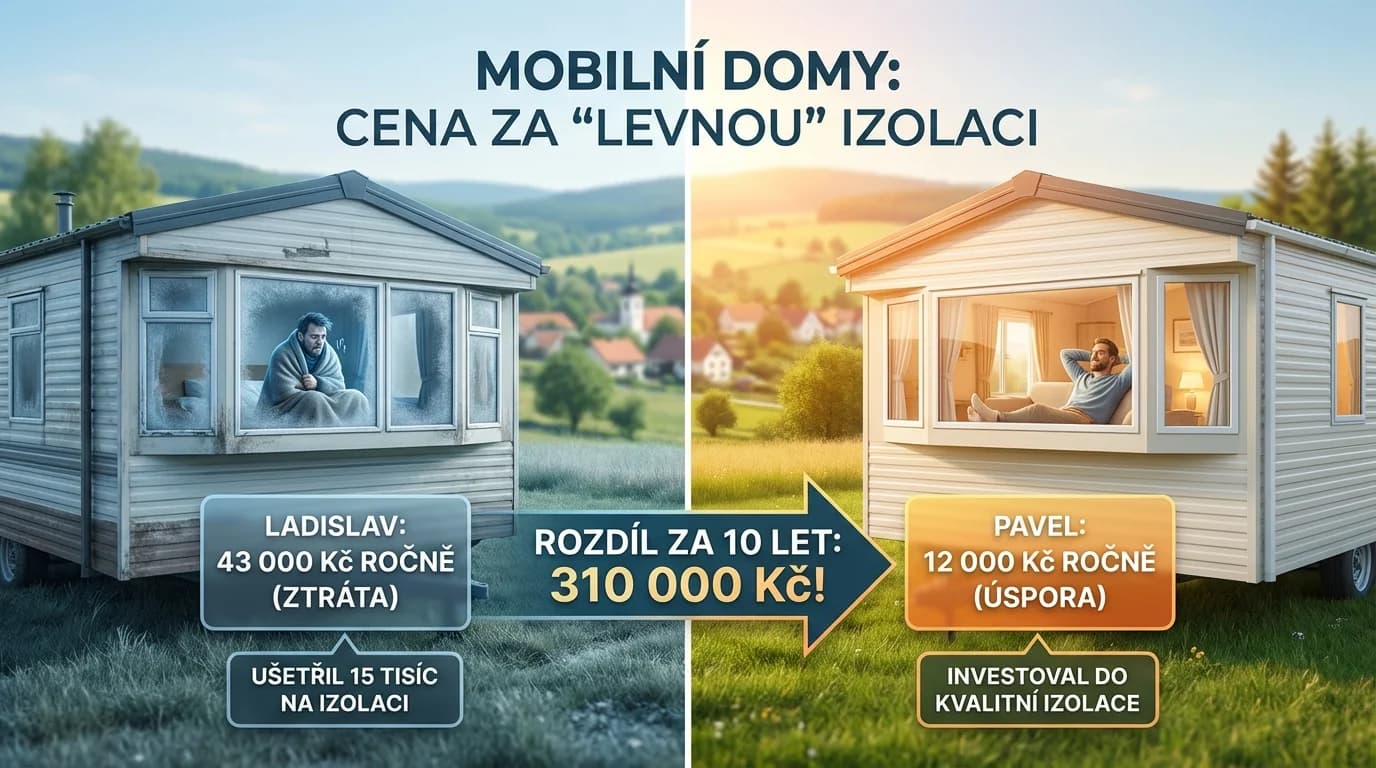"Ušetřil jsem 15 000 Kč na izolaci!" Ladislav dnes topí za 43 000 Kč ročně. Soused Pavel za 12 000 Kč. Rozdíl za 10 let? 310 000 Kč.
