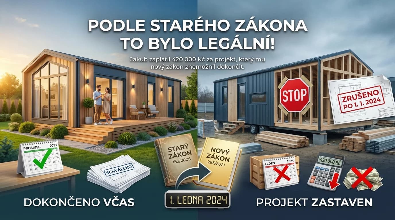 "Podle starého zákona to bylo legální!" Jakub zaplatil 420 000 Kč za projekt, který mu nový zákon znemožnil dokončit.
