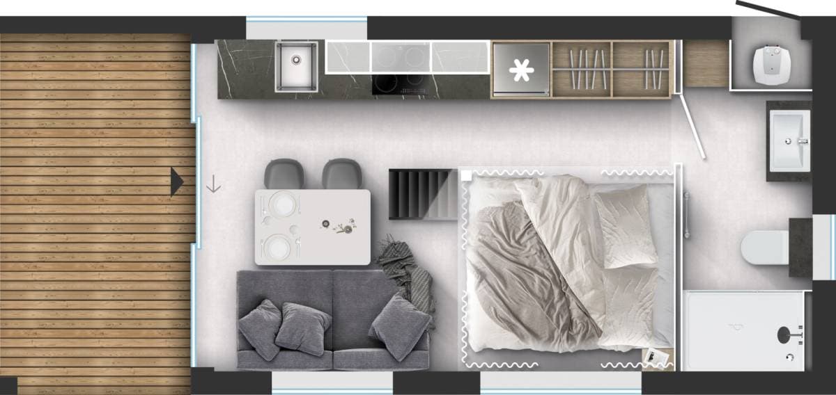 Půdorys Tiny Family 854 L21