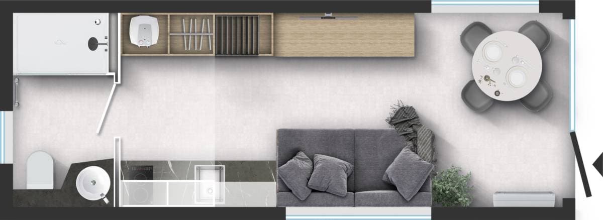 Půdorys Tiny Romantic 753 L11